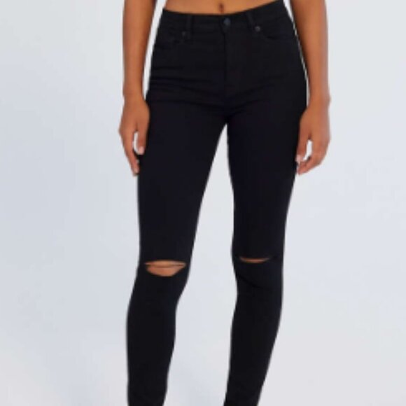 Urban Outfitters BDG Jeans Twig High Rise Skinny Distressed Black size 26 - Picture 1 of 14
